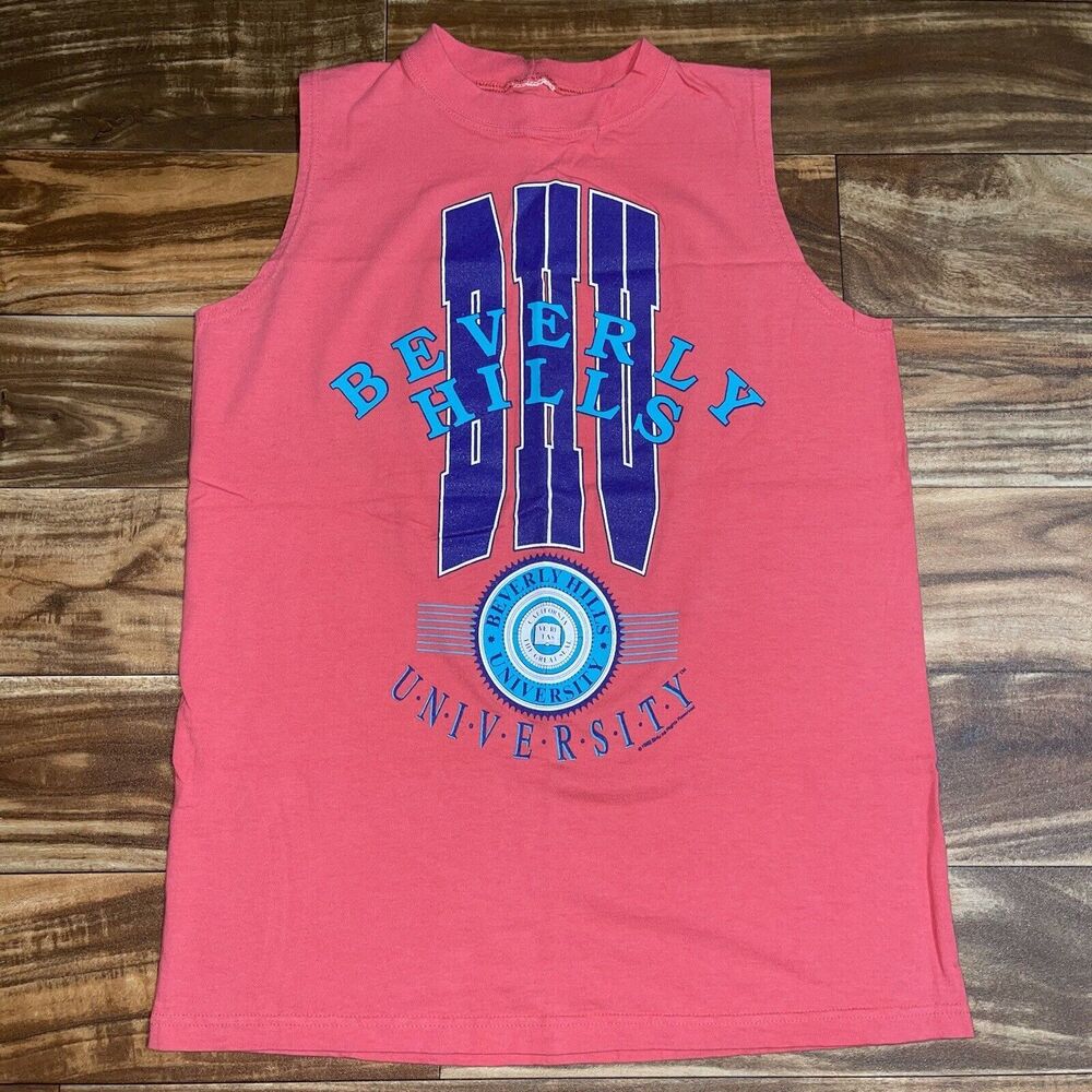 Vintage Beverly Hills College University BHU Tank Top Graphic Shirt Size Medium